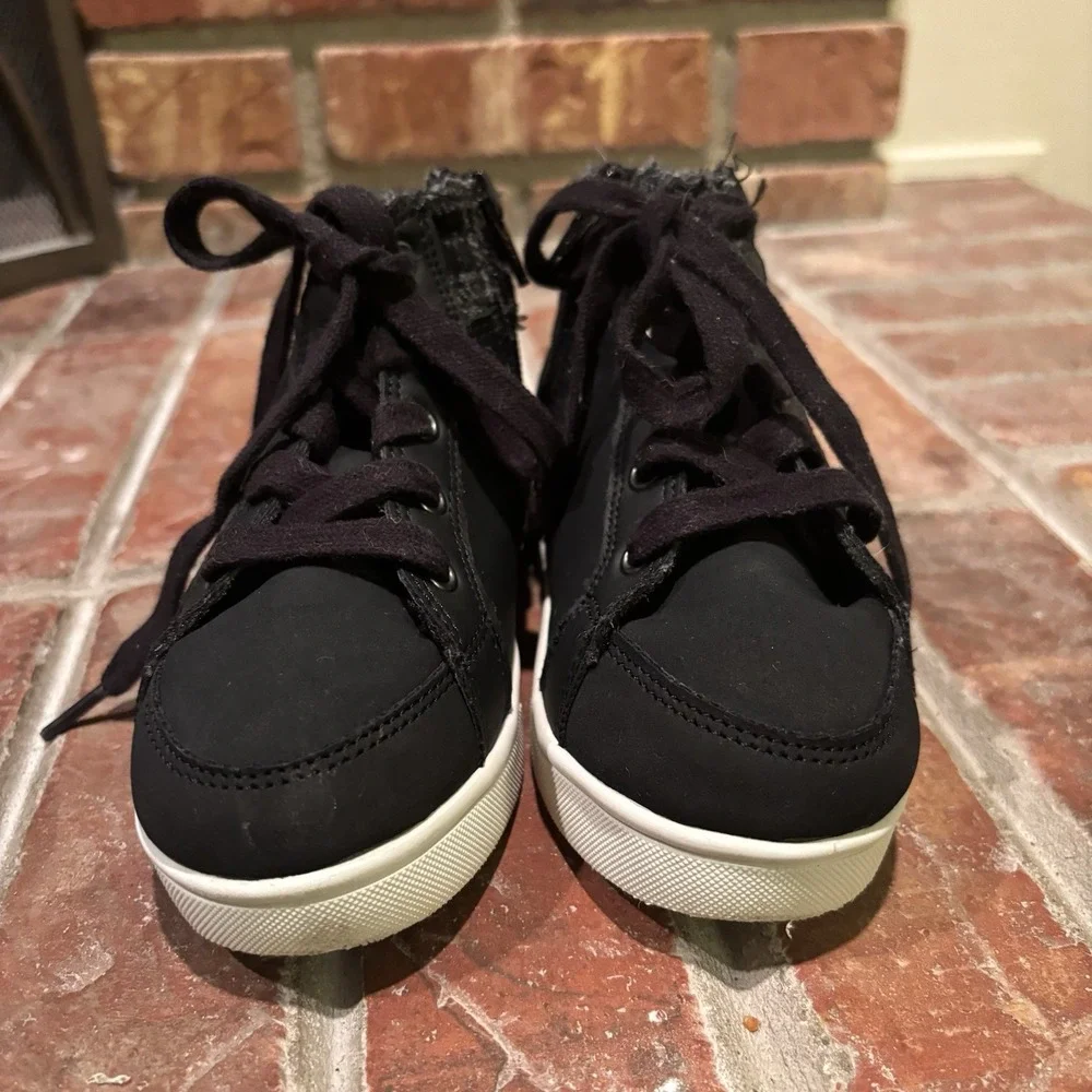 Black Dress Boot With Side Zipper Closure Toddler‎ 9/10 Size Lace Front